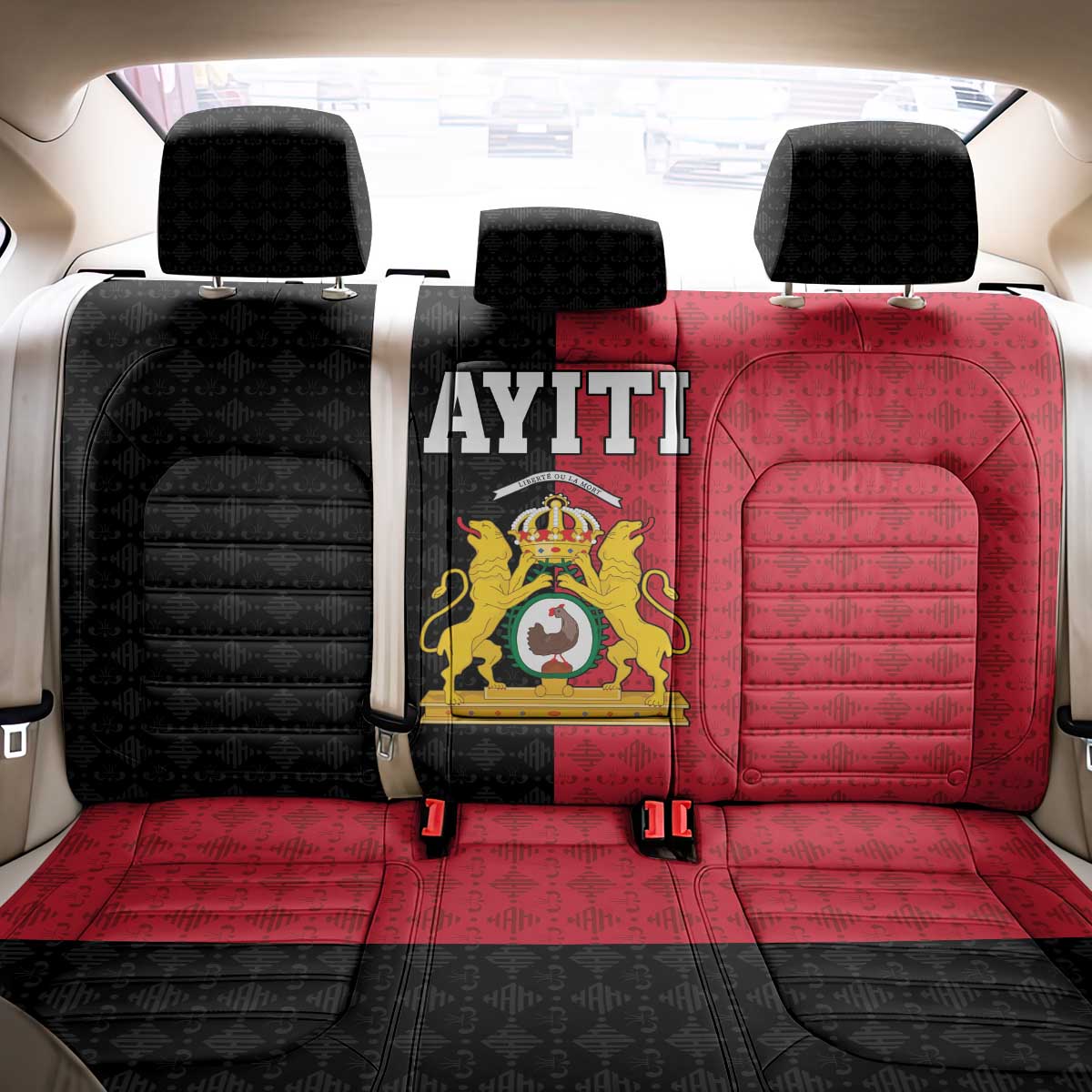 Afro-Haitians Empire of Haiti 1804-1806 Back Car Seat Cover Fleur-De-Lis Veves Motif - African Pride