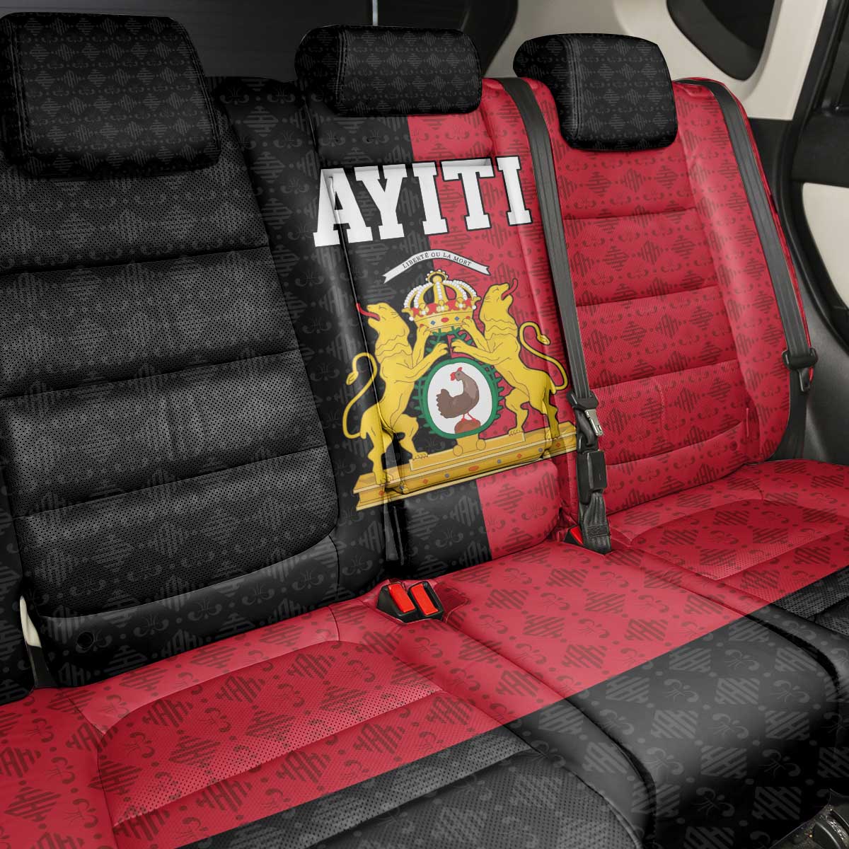 Afro-Haitians Empire of Haiti 1804-1806 Back Car Seat Cover Fleur-De-Lis Veves Motif - African Pride
