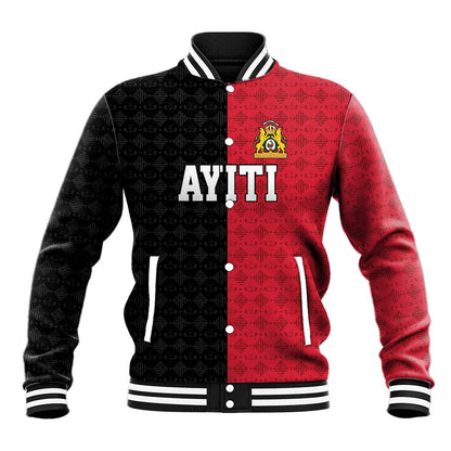 Afro-Haitians Empire of Haiti 1804-1806 Baseball Jacket Fleur-De-Lis Veves Motif - African Pride