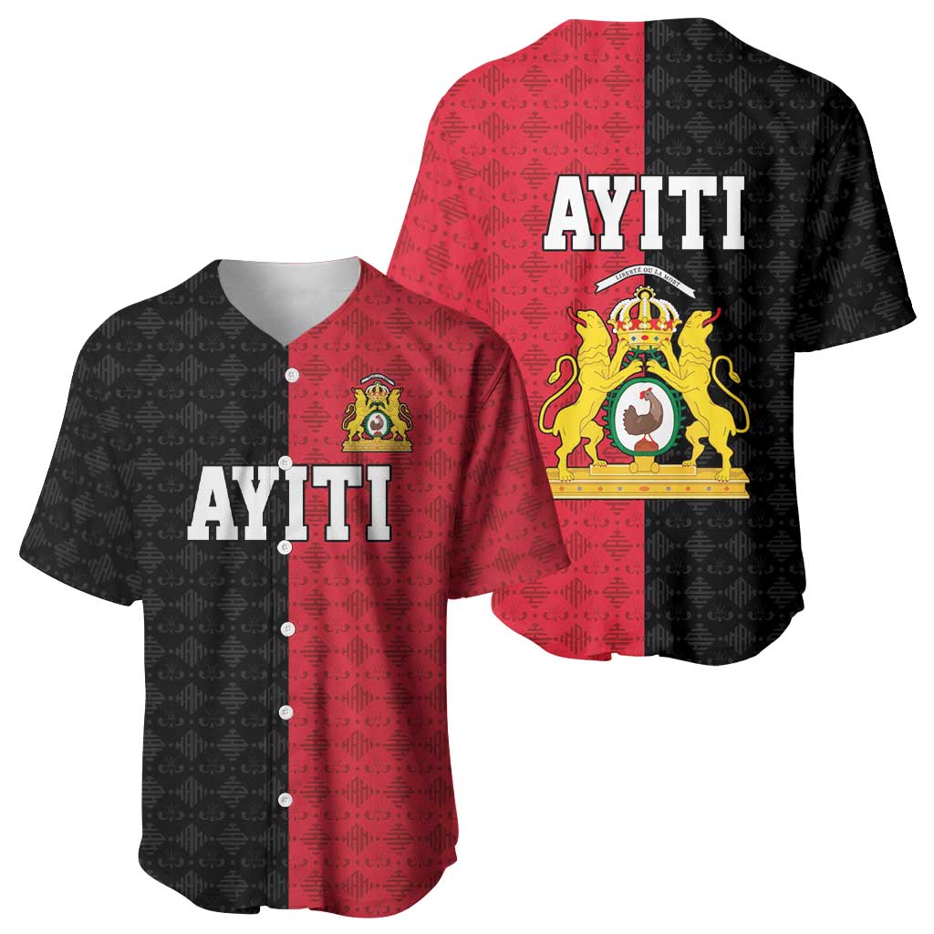 Afro-Haitians Empire of Haiti 1804-1806 Baseball Jersey Fleur-De-Lis Veves Motif LT18