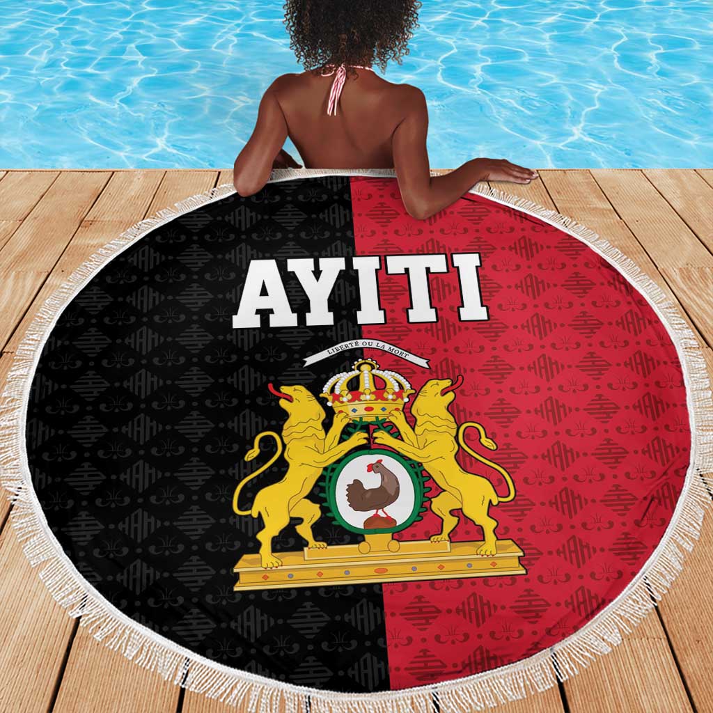 Afro-Haitians Empire of Haiti 1804-1806 Beach Blanket Fleur-De-Lis Veves Motif - African Pride