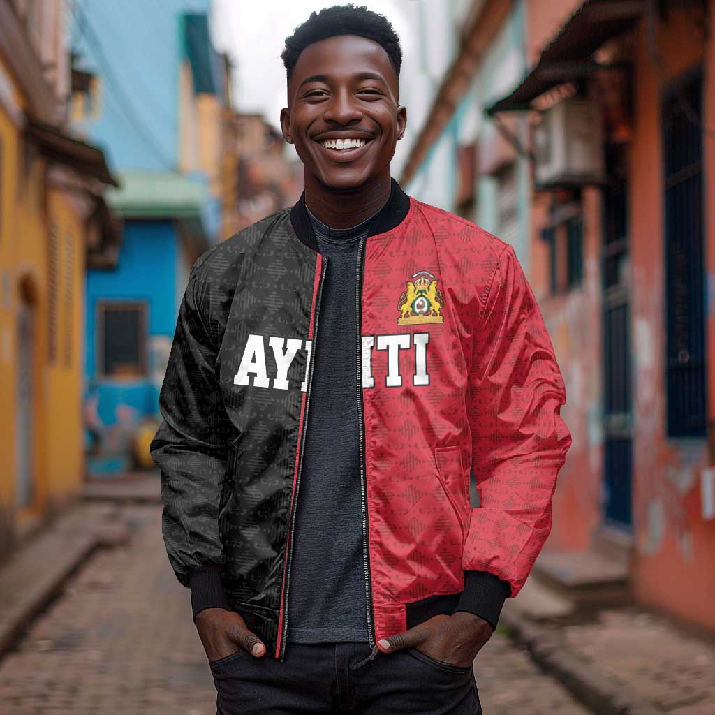 Afro-Haitians Empire of Haiti 1804-1806 Bomber Jacket Fleur-De-Lis Veves Motif - African Pride
