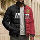 Afro-Haitians Empire of Haiti 1804-1806 Bomber Puffer Jacket Fleur-De-Lis Veves Motif - African Pride