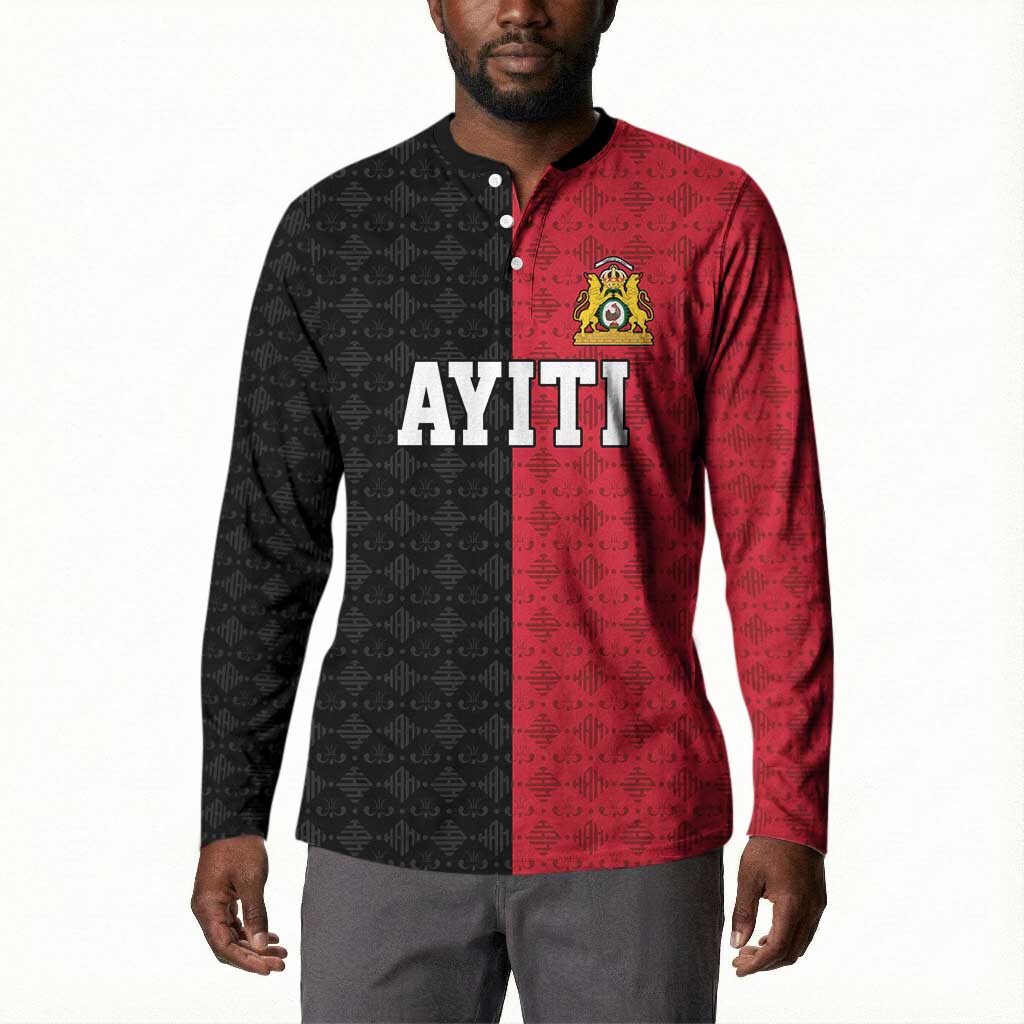 Afro-Haitians Empire of Haiti 1804-1806 Button Sweatshirt Fleur-De-Lis Veves Motif