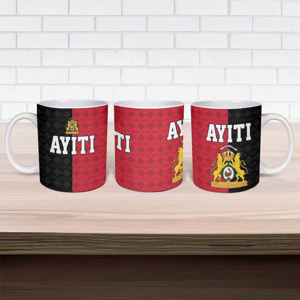 Afro-Haitians Empire of Haiti 1804-1806 Ceramic Mug Fleur-De-Lis Veves Motif - African Pride