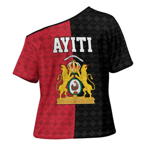 Afro-Haitians Empire of Haiti 1804-1806 Cross Shoulder Shirt Fleur-De-Lis Veves Motif - African Pride