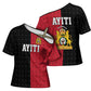 Afro-Haitians Empire of Haiti 1804-1806 Cross Shoulder Shirt Fleur-De-Lis Veves Motif - African Pride