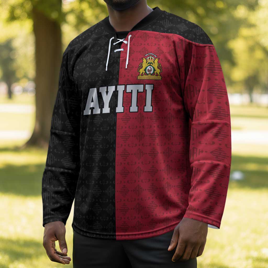Afro-Haitians Empire of Haiti 1804-1806 Hockey Jersey Fleur-De-Lis Veves Motif - African Pride