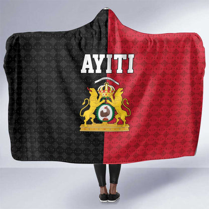 Afro-Haitians Empire of Haiti 1804-1806 Hooded Blanket Fleur-De-Lis Veves Motif - African Pride