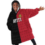 Afro-Haitians Empire of Haiti 1804-1806 Kid Wearable Blanket Hoodie Fleur-De-Lis Veves Motif - African Pride