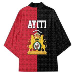 Afro-Haitians Empire of Haiti 1804-1806 Kimono Fleur-De-Lis Veves Motif - African Pride