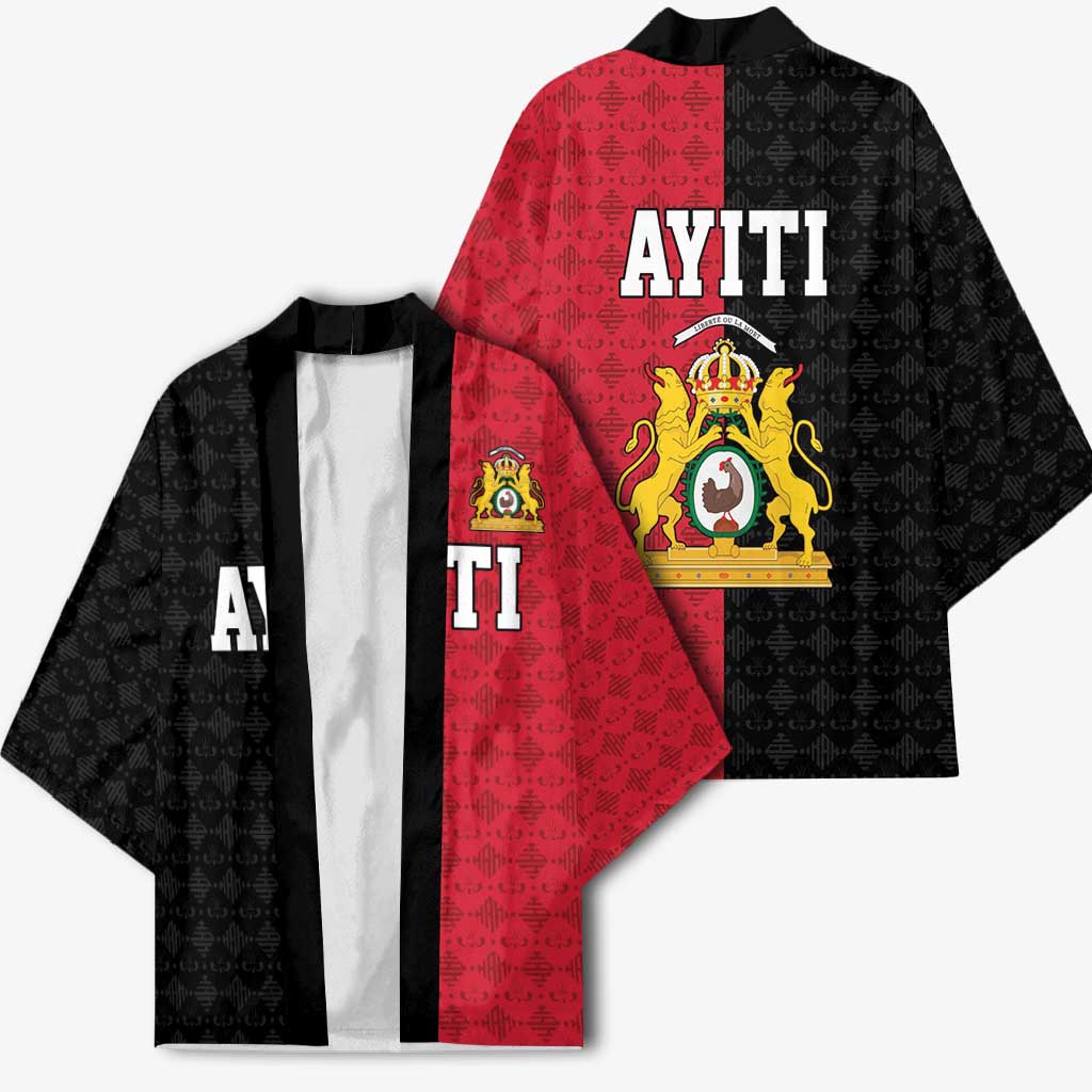 Afro-Haitians Empire of Haiti 1804-1806 Kimono Fleur-De-Lis Veves Motif - African Pride