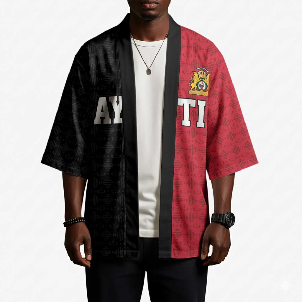 Afro-Haitians Empire of Haiti 1804-1806 Kimono Fleur-De-Lis Veves Motif - African Pride