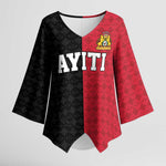 Afro-Haitians Empire of Haiti 1804-1806 Kimono Sleeve Blouse Fleur-De-Lis Veves Motif - African Pride