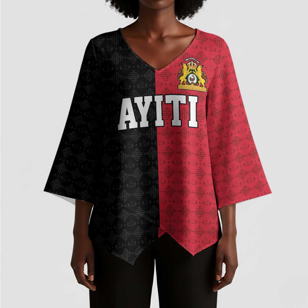 Afro-Haitians Empire of Haiti 1804-1806 Kimono Sleeve Blouse Fleur-De-Lis Veves Motif - African Pride