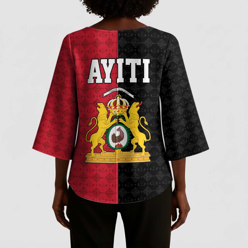 Afro-Haitians Empire of Haiti 1804-1806 Kimono Sleeve Blouse Fleur-De-Lis Veves Motif - African Pride