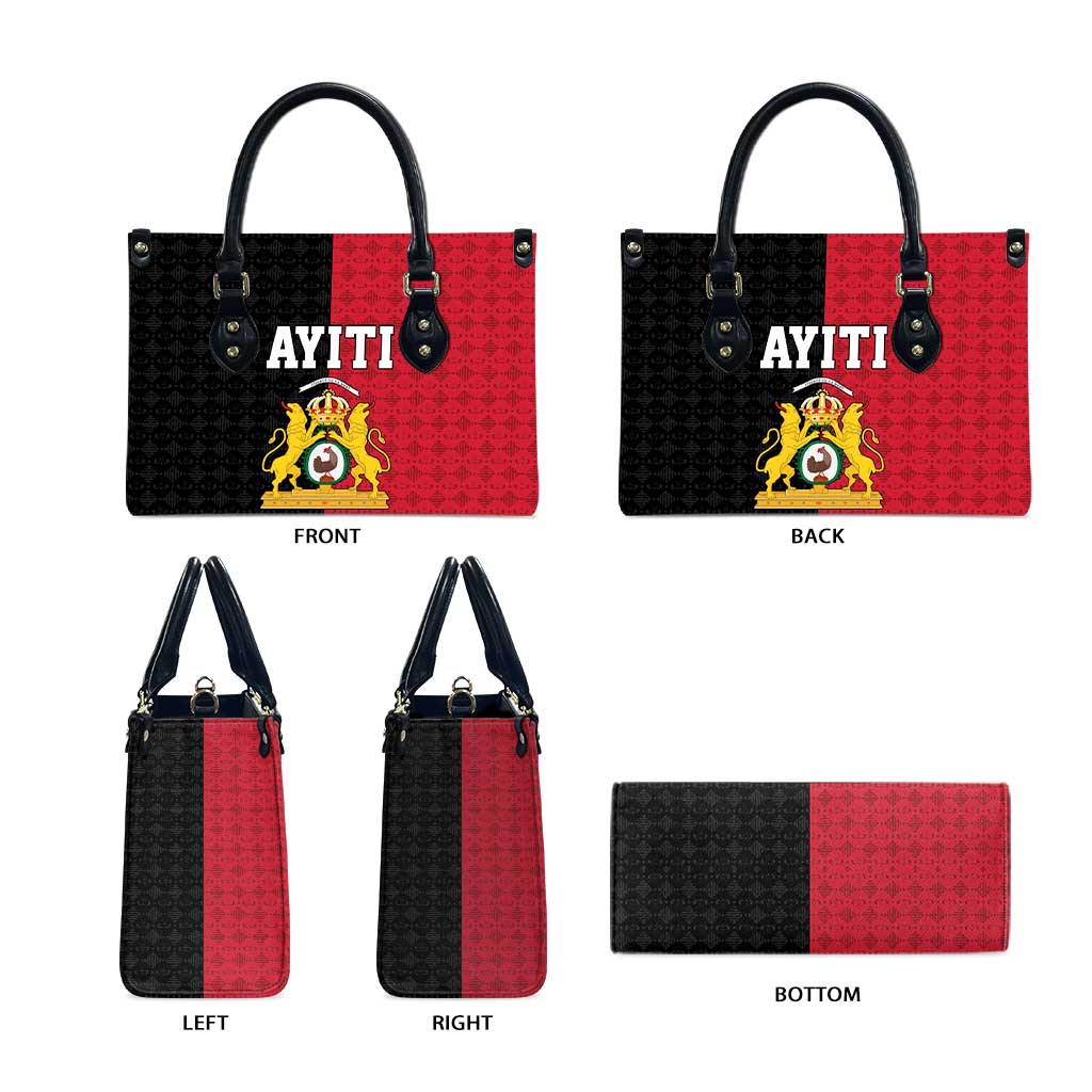 Afro-Haitians Empire of Haiti 1804-1806 Leather Bag Fleur-De-Lis Veves Motif - African Pride
