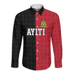Afro-Haitians Empire of Haiti 1804-1806 Long Sleeve Button Shirt Fleur-De-Lis Veves Motif - African Pride
