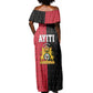 Afro-Haitians Empire of Haiti 1804-1806 Off Shoulder Maxi Dress Fleur-De-Lis Veves Motif - African Pride