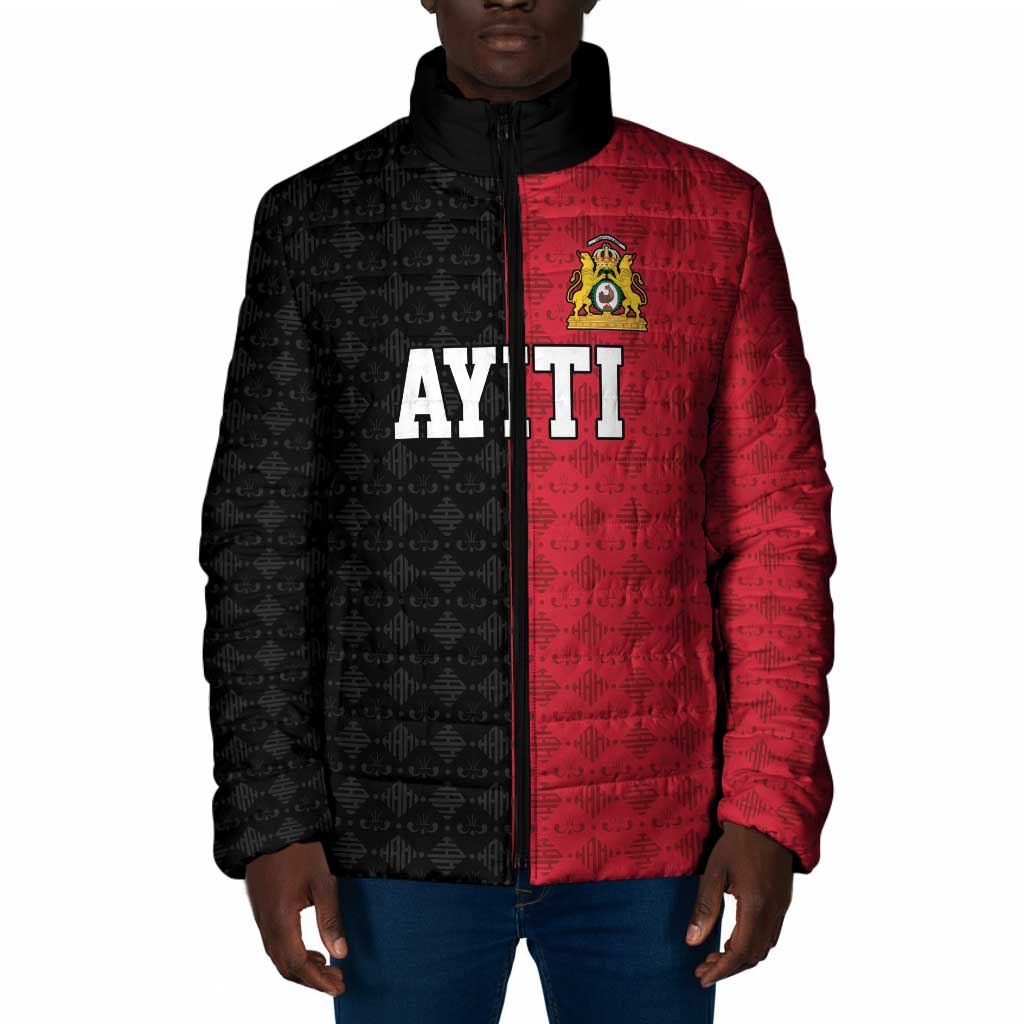 Afro-Haitians Empire of Haiti 1804-1806 Padded Jacket Fleur-De-Lis Veves Motif - African Pride