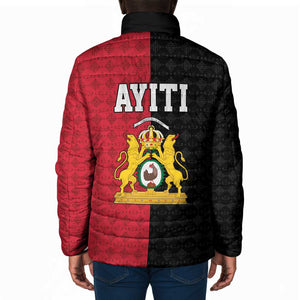 Afro-Haitians Empire of Haiti 1804-1806 Padded Jacket Fleur-De-Lis Veves Motif - African Pride