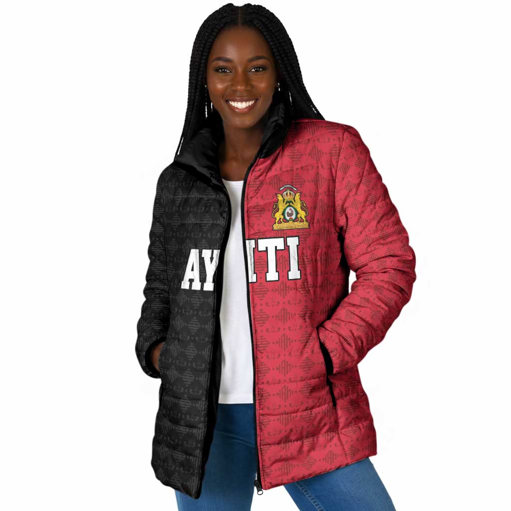 Afro-Haitians Empire of Haiti 1804-1806 Padded Jacket Fleur-De-Lis Veves Motif - African Pride