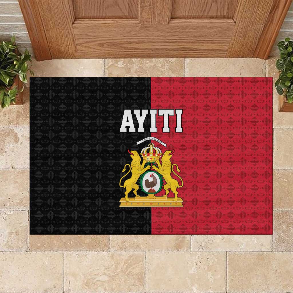 Afro-Haitians Empire of Haiti 1804-1806 Rubber Doormat Fleur-De-Lis Veves Motif - African Pride