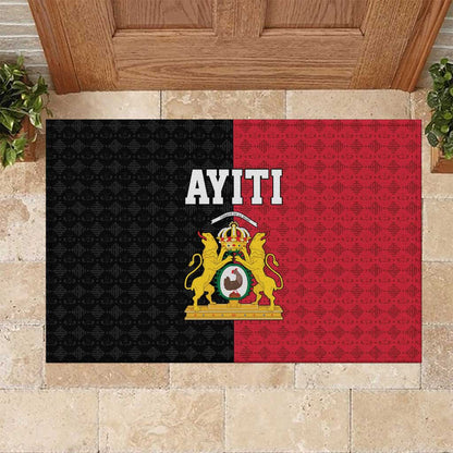 Afro-Haitians Empire of Haiti 1804-1806 Rubber Doormat Fleur-De-Lis Veves Motif - African Pride