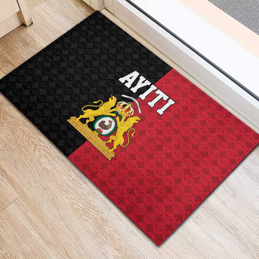 Afro-Haitians Empire of Haiti 1804-1806 Rubber Doormat Fleur-De-Lis Veves Motif - African Pride