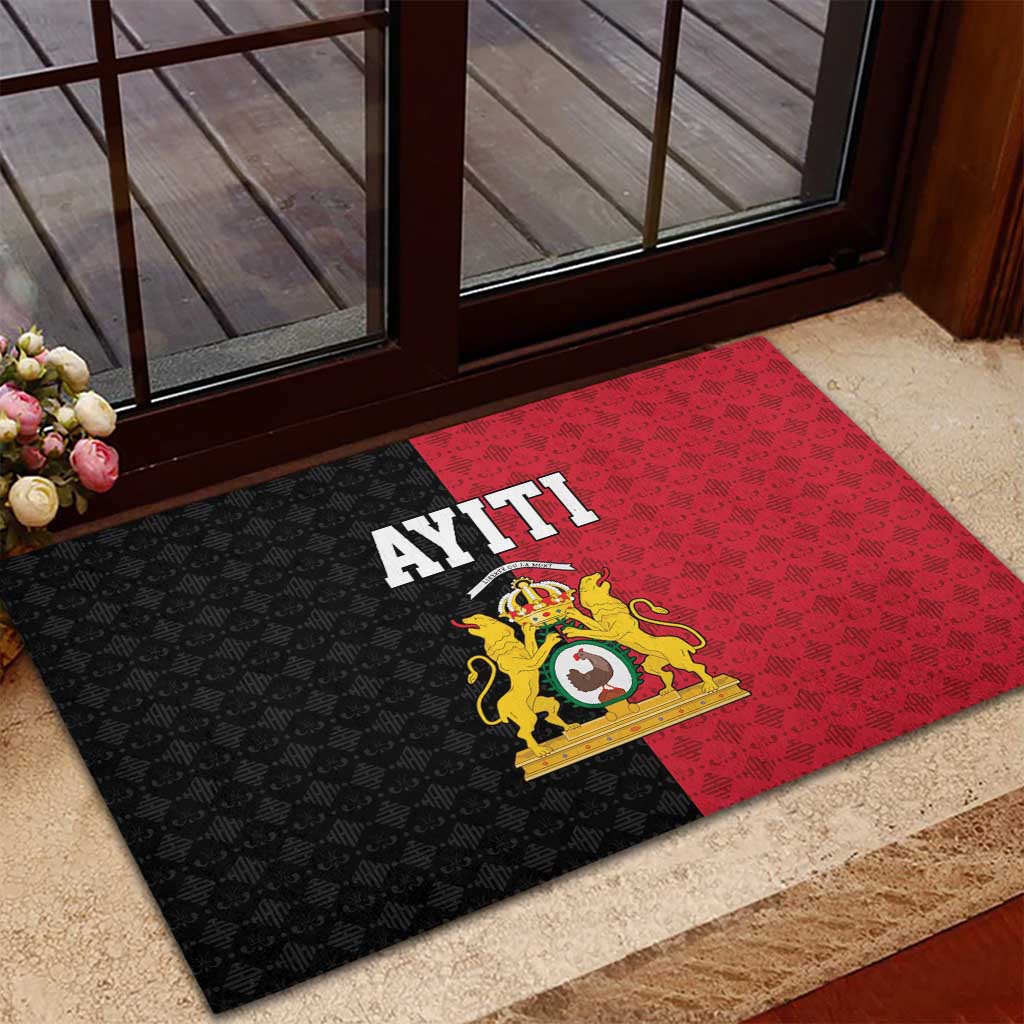 Afro-Haitians Empire of Haiti 1804-1806 Rubber Doormat Fleur-De-Lis Veves Motif - African Pride