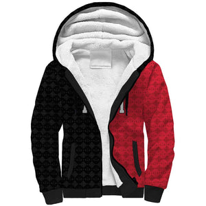 Afro-Haitians Empire of Haiti 1804-1806 Sherpa Hoodie Fleur-De-Lis Veves Motif - African Pride