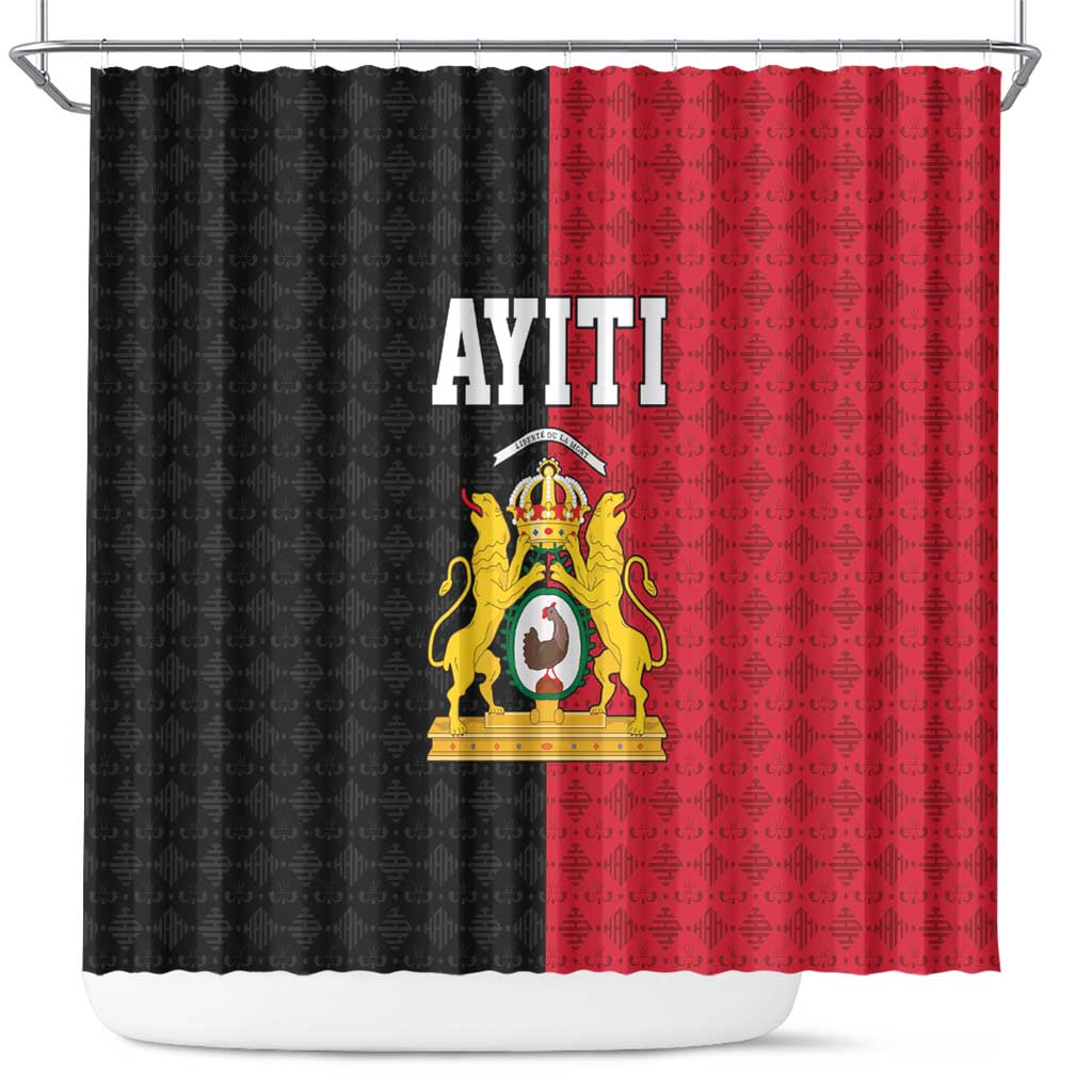 Afro-Haitians Empire of Haiti 1804-1806 Shower Curtain Fleur-De-Lis Veves Motif - African Pride