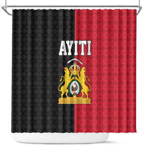 Afro-Haitians Empire of Haiti 1804-1806 Shower Curtain Fleur-De-Lis Veves Motif - African Pride