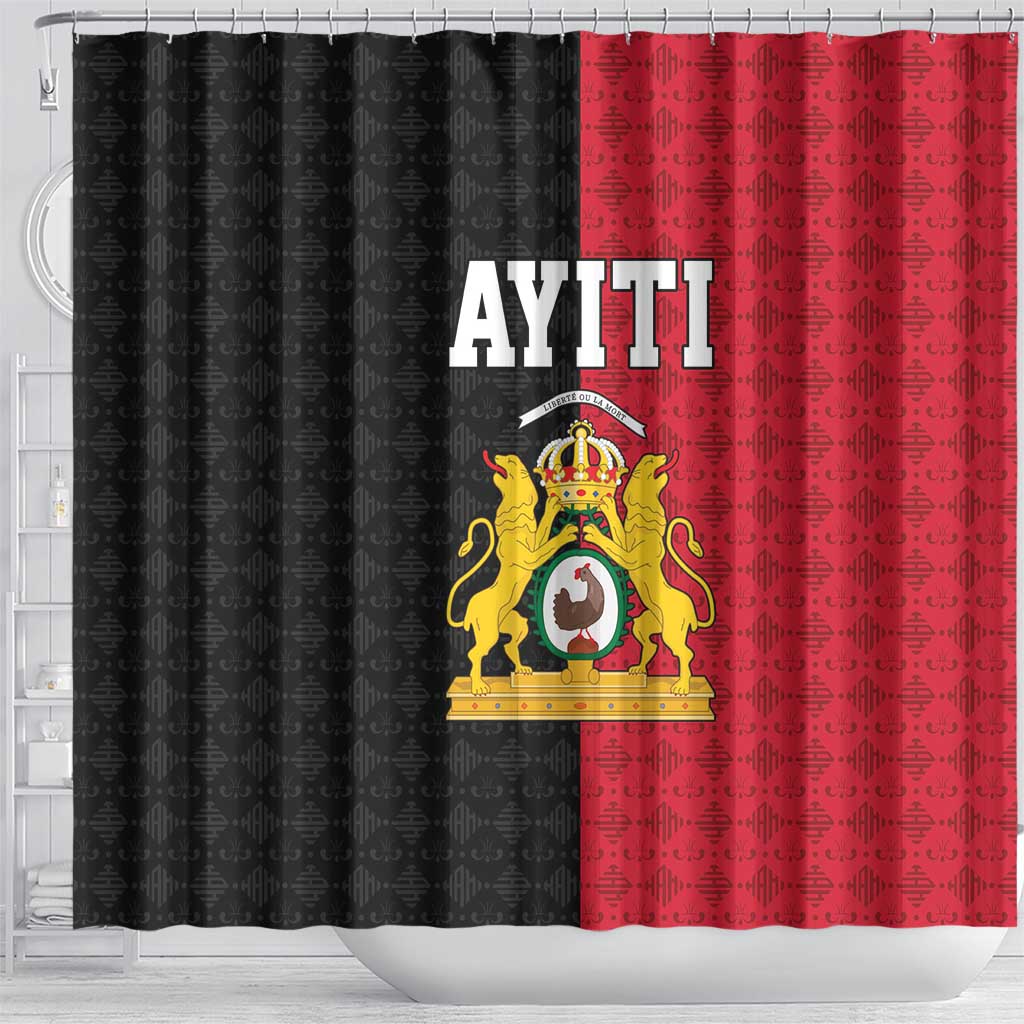 Afro-Haitians Empire of Haiti 1804-1806 Shower Curtain Fleur-De-Lis Veves Motif - African Pride