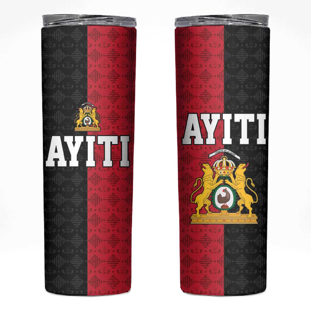 Afro-Haitians Empire of Haiti 1804-1806 Skinny Tumbler Fleur-De-Lis Veves Motif - African Pride