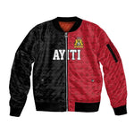 Afro-Haitians Empire of Haiti 1804-1806 Sleeve Zip Bomber Jacket Fleur-De-Lis Veves Motif - African Pride