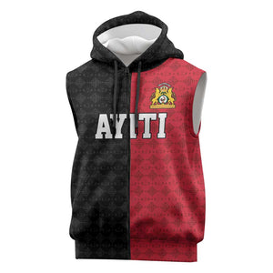 Afro-Haitians Empire of Haiti 1804-1806 Sleeveless Zip Hoodie Fleur-De-Lis Veves Motif - African Pride