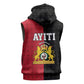 Afro-Haitians Empire of Haiti 1804-1806 Sleeveless Zip Hoodie Fleur-De-Lis Veves Motif - African Pride