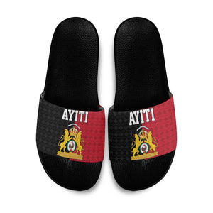 Afro-Haitians Empire of Haiti 1804-1806 Slide Sandals Fleur-De-Lis Veves Motif - African Pride