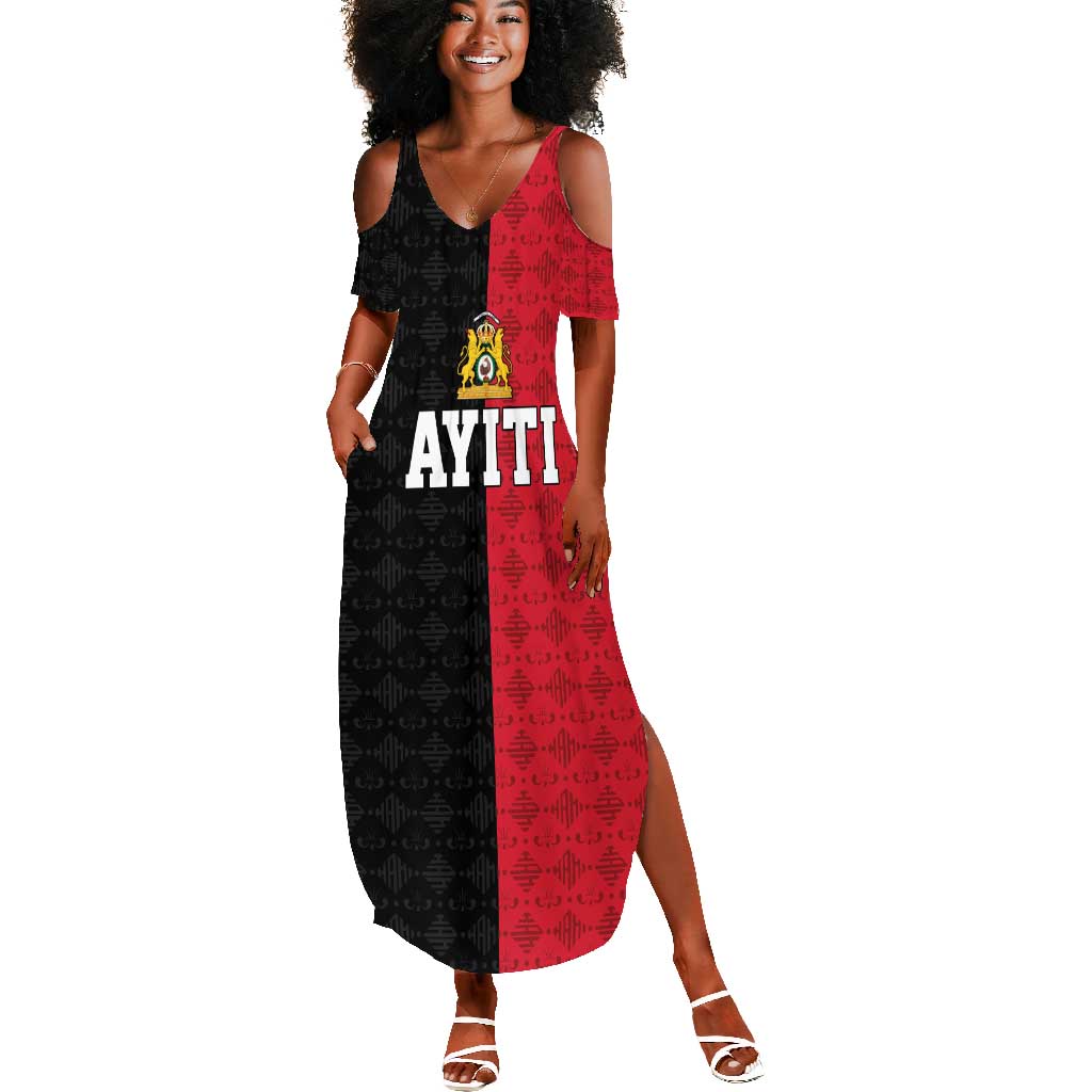 Afro-Haitians Empire of Haiti 1804-1806 Summer Maxi Dress Fleur-De-Lis Veves Motif LT18