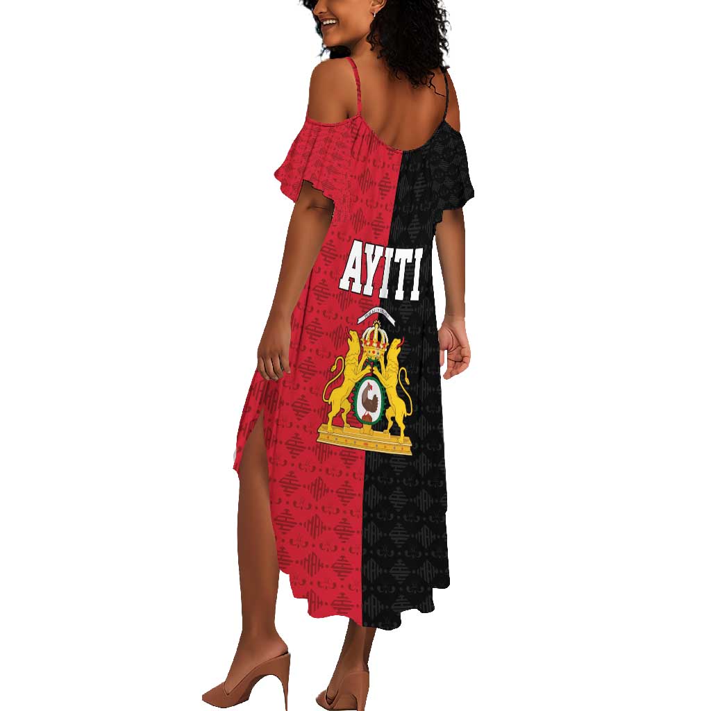 Afro-Haitians Empire of Haiti 1804-1806 Summer Maxi Dress Fleur-De-Lis Veves Motif LT18