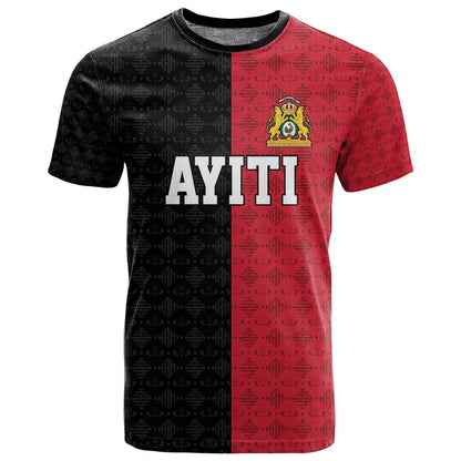 Afro-Haitians Empire of Haiti 1804-1806 T shirt Fleur-De-Lis Veves Motif - African Pride