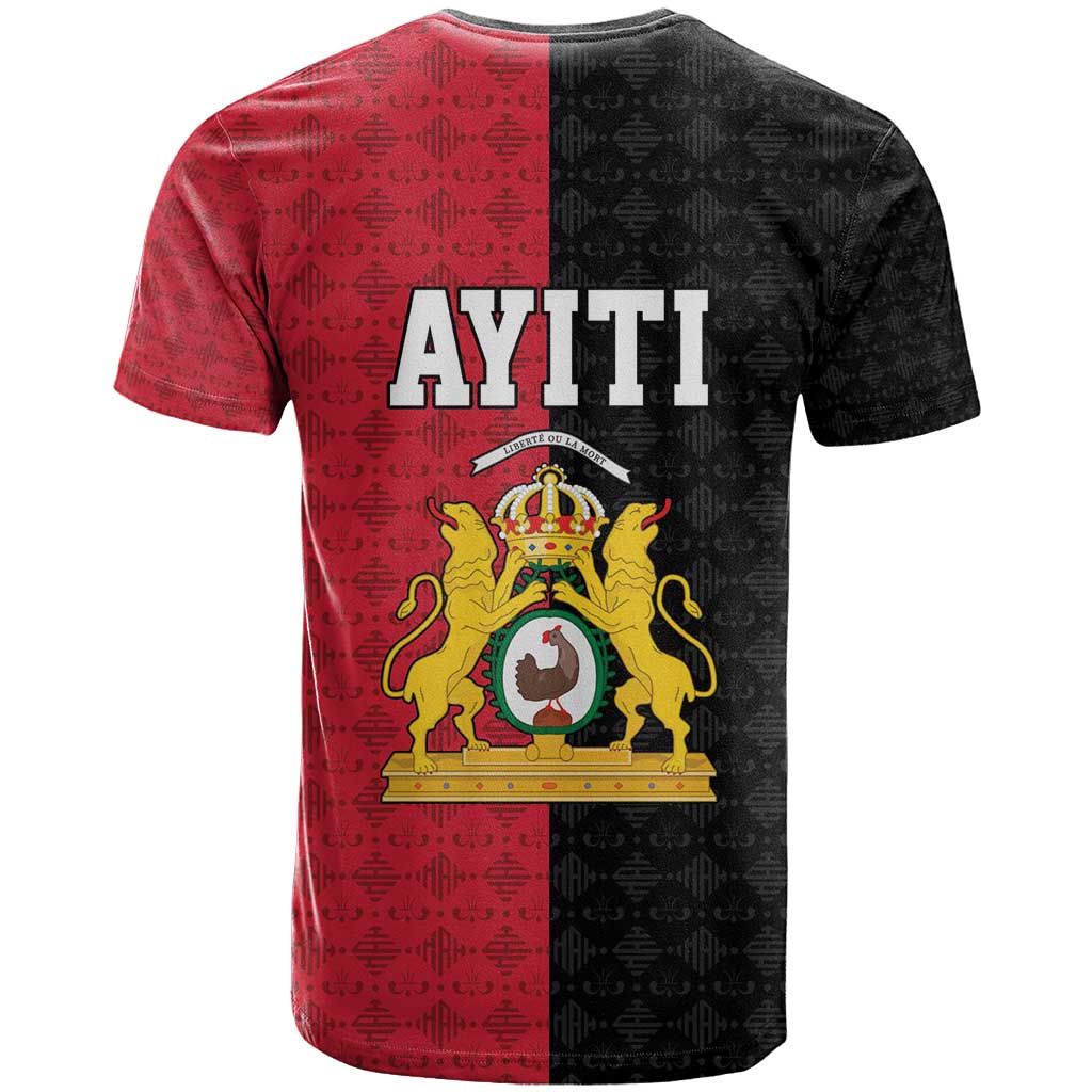 Afro-Haitians Empire of Haiti 1804-1806 T shirt Fleur-De-Lis Veves Motif - African Pride