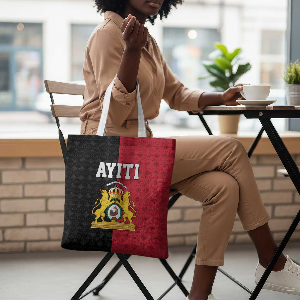 Afro-Haitians Empire of Haiti 1804-1806 Tote Bag Fleur-De-Lis Veves Motif - African Pride
