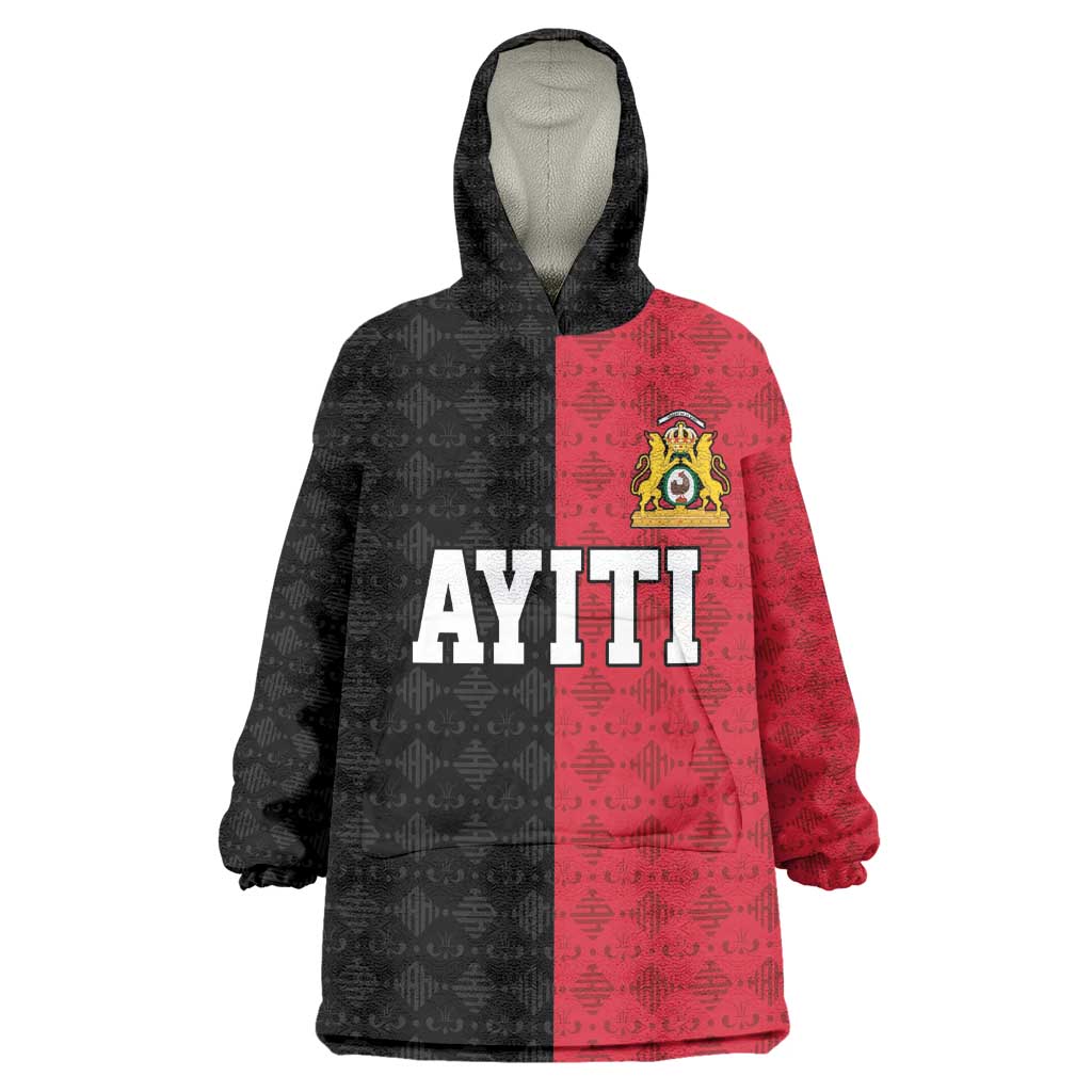 Afro-Haitians Empire of Haiti 1804-1806 Wearable Blanket Hoodie Fleur-De-Lis Veves Motif - African Pride