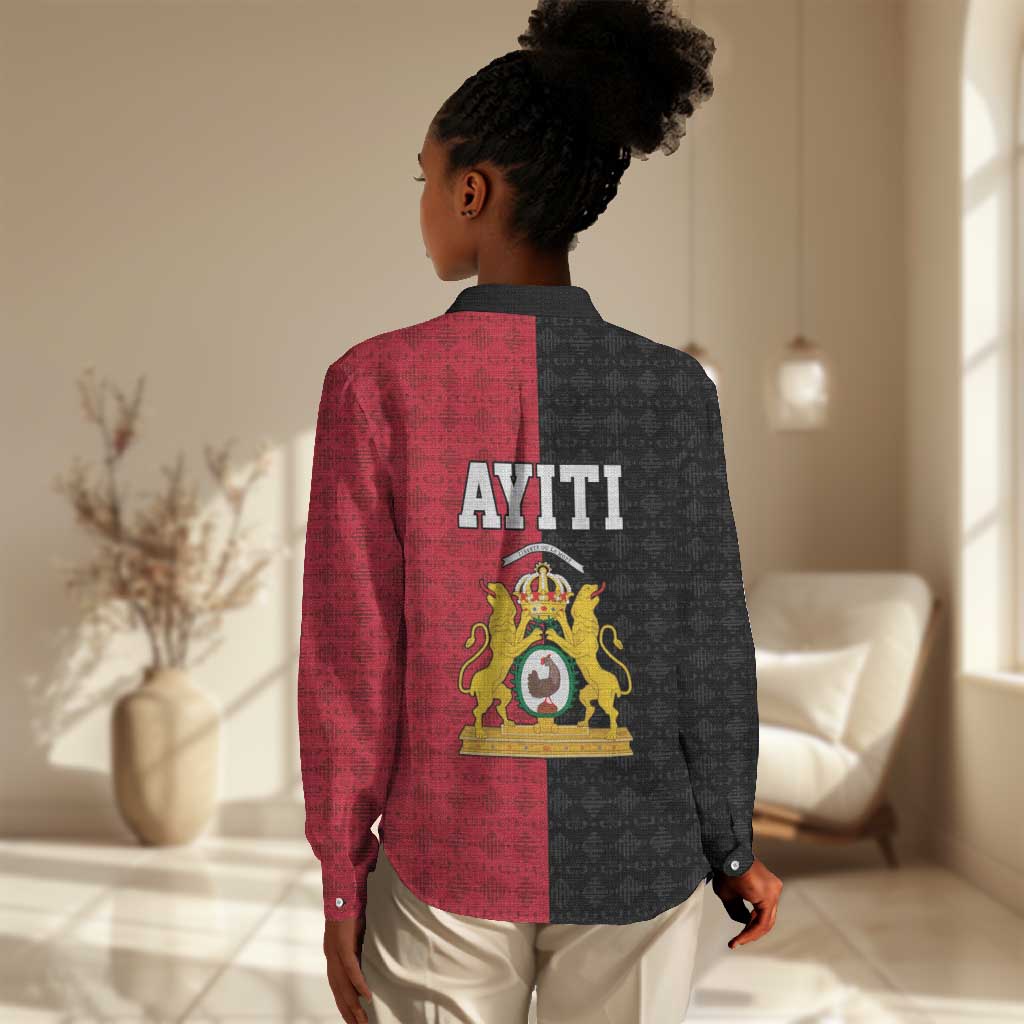 Afro-Haitians Empire of Haiti 1804-1806 Women Casual Shirt Fleur-De-Lis Veves Motif - African Pride