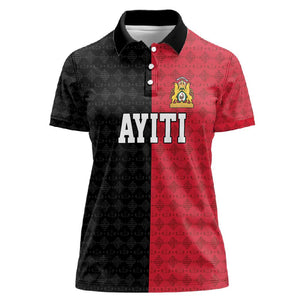 Afro-Haitians Empire of Haiti 1804-1806 Women Polo Shirt Fleur-De-Lis Veves Motif - African Pride