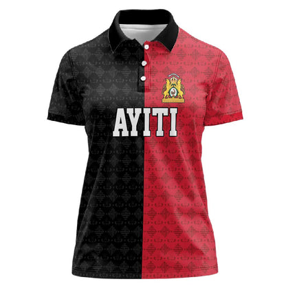 Afro-Haitians Empire of Haiti 1804-1806 Women Polo Shirt Fleur-De-Lis Veves Motif LT18