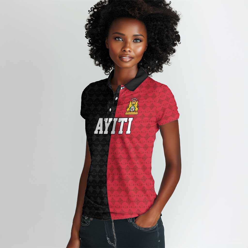 Afro-Haitians Empire of Haiti 1804-1806 Women Polo Shirt Fleur-De-Lis Veves Motif LT18