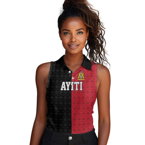 Afro-Haitians Empire of Haiti 1804-1806 Women Sleeveless Polo Shirt Fleur-De-Lis Veves Motif - African Pride